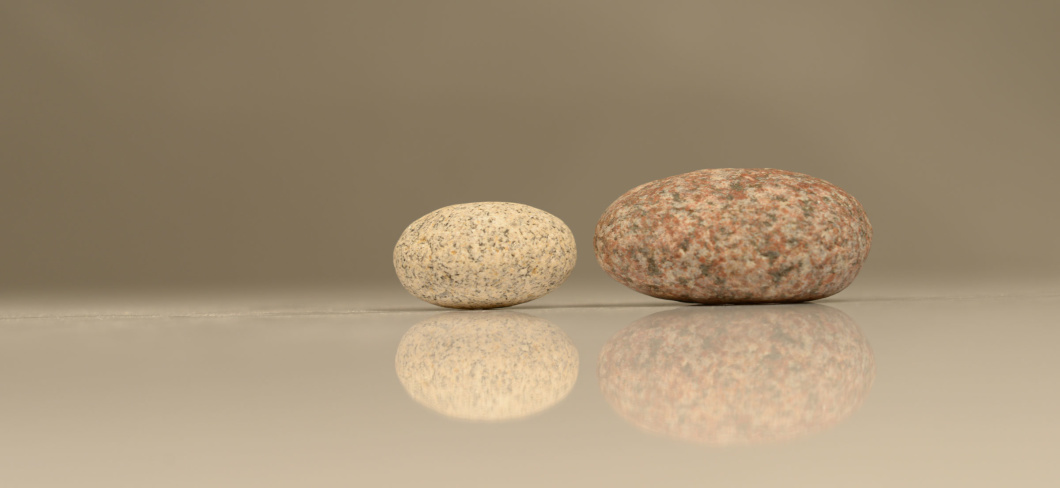2 Steine als Symbol für Paartherapie